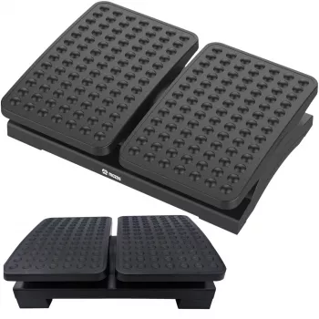 Suport ergonomic pentru picioare MOZOS FS8 pentru birou - înălțime și înclinare reglabile, suprafață de masaj antiderapantă, negru
