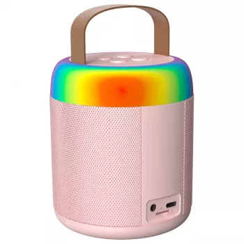 Microfon karaoke MOZOS MK roz cu boxă Bluetooth