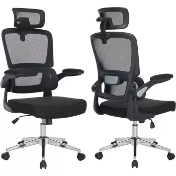 Scaun ergonomic de birou rotativ MOZOS ERGO-K negru