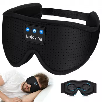 Mască de somn Bluetooth MOZOS LC001-V2 cu difuzoare stereo, neagră