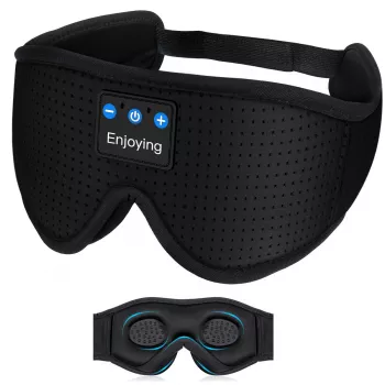 Mască de somn Bluetooth MOZOS LC001-V2 cu difuzoare stereo, neagră