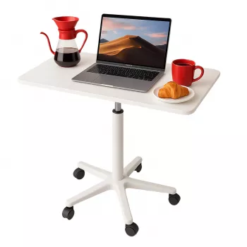 Birou mobil pentru laptop MOZOS SPM4-WH cu reglare pe înălțime, alb
