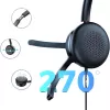 Căști USB MOZOS KL201 cu microfon, on-ear, negre
