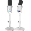 Microfon dinamic MOZOS GM-ONE alb USB XLR RGB LED
