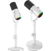 Microfon dinamic MOZOS GM-ONE alb USB XLR RGB LED