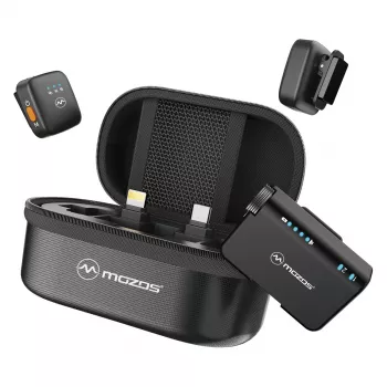 Sistem dual wireless cu microfon MOZOS MX4-DUAL 2,4 GHz pentru smartphone