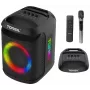 Boxă portabilă Bluetooth pentru petreceri Tonsil Party Dance 800, cu karaoke, LED disco, 80 W RMS, 2 difuzoare de bas de 8 inch, neagră