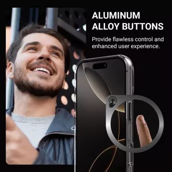 Husă Crong Clear MAG Pro pentru iPhone 16 Pro Max, MagSafe, ramă neagră