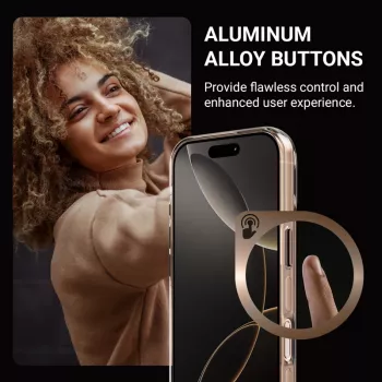 Husă Crong Clear MAG Pro pentru iPhone 16 Pro Max, MagSafe, Desert