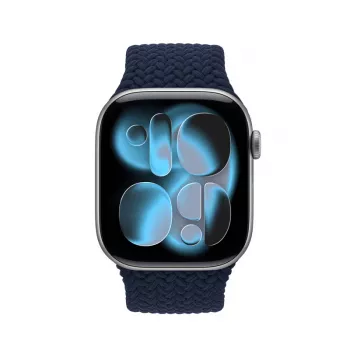 Crong Wave Band Curea de ceas din material textil împletit pentru Apple Watch 38/40/41/42 mm (albastru navy)