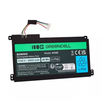 Acumulator Green Cell pentru ASUS C31N1912 / B31N1912, 3 celule, 42Wh, 11,55V, Li-ion Polymer, negru