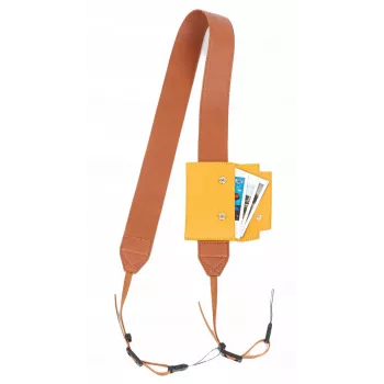 LOVEINSTANT Neck/Shoulder Strap + Photo Pouch for Fuji Instax Mini 12 40 11 8 9 99 Evo, Brown