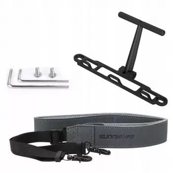 Suport de gât și umăr SUNNYLIFE pentru telecomanda DJI RC 2 / RC 1 - țesătură de nailon neagră cu cârlige din aliaj de aluminiu