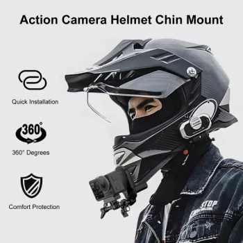 Suport de bărbie pentru cască de motocicletă PULUZ pentru GoPro Hero 12 11 Mini 10 9 8 7 6 5 4 3+ Max - PU927B