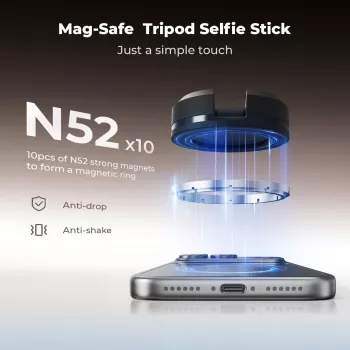Treppiedi selfie stick KF 162cm magnetic MagSafe pentru smartphone cu telecomandă Kf09.139