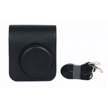 LOVEINSTANT Camera Case for Fujifilm Instax Mini 41 - Black PU Leather Protective Bag with Shoulder Strap
