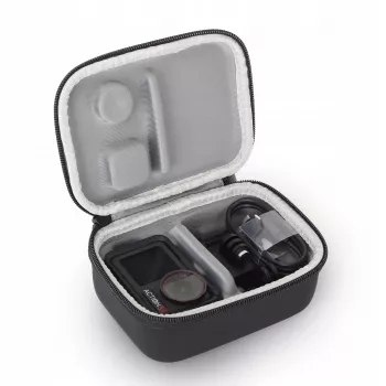 Husă de transport protectoare SUNNYLIFE pentru DJI Osmo Action 3, 4, 5 Pro - carcasă rigidă EVA, antișoc, neagră