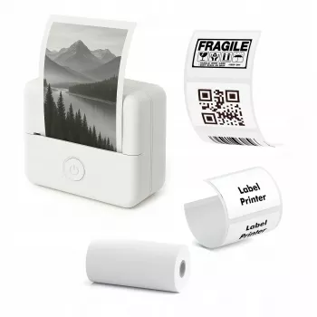 Imprimantă termică Bluetooth LOVEINSTANT X6 pentru fotografii, etichete, notițe, autocolante, aplicație AI, albă