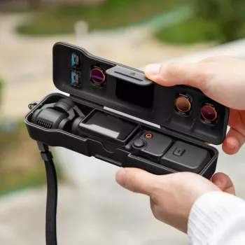 Carcasă de transport rigidă SUNNYLIFE pentru DJI Osmo Pocket 3 și accesorii, neagră