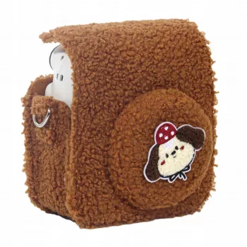 LOVEINSTANT Protective Case for Fujifilm Instax Mini 12 - Plush Dog Design - Brown