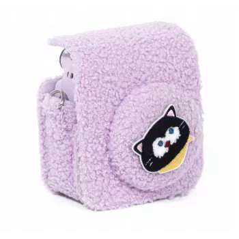 Husă din pluș cu pisicuță LOVEINSTANT pentru Fujifilm Instax Mini 12 - violet