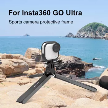Carcasă de protecție cu ramă PULUZ pentru Insta360 GO Ultra, montură trepied 1/4