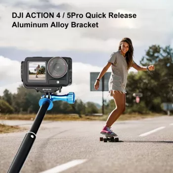 Șină cage PULUZ PU768B pentru DJI Osmo Action 5 Pro / 4, orizontală și verticală