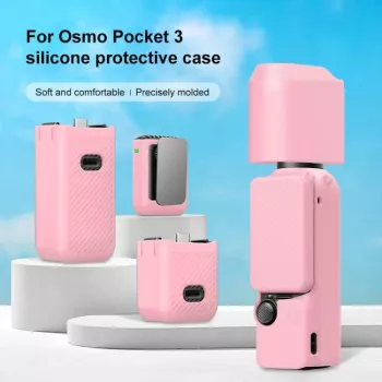 Set husă de protecție 6 în 1 PULUZ pentru DJI Osmo Pocket 3 - TPU/PU roz