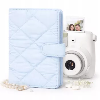 Album foto LOVEINSTANT pentru 108 fotografii compatibil cu Fujifilm Instax Mini 12 40 11 9 8 7 Evo LiPlay Link, albastru matlasat
