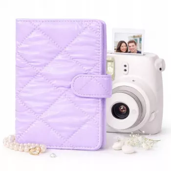 Album foto LOVEINSTANT pentru 108 fotografii compatibil cu Fujifilm Instax Mini 12 40 11 9 8 7 Evo LiPlay Link, violet matlasat