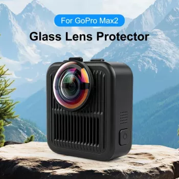 PULUZ 2 protectoare de obiectiv din sticlă călită pentru GoPro Max 2 - ramă neagră