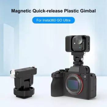 Suport magnetic cu eliberare rapidă PULUZ cu șurub de 1/4 inch și adaptor papuc rece pentru Insta360 GO Ultra, camere de acțiune - PU1073B