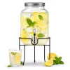 Dozator de băuturi Adler AD 6741 cu robinet și suport metalic, 4 l, sticlă sodocalcică, capac cu filet, robinet de rezervă inclus
