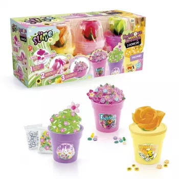 Kit creativ EPEE So Slime DIY Slime Shakers Floral Creations 3 ghivece cu flori