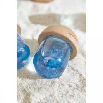 Glob de zăpadă senzorial Janod cu sclipici albastru 12m+