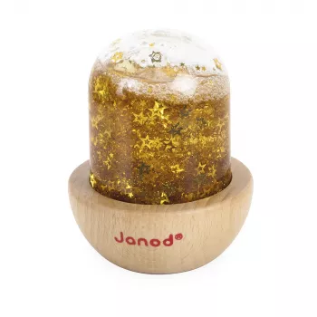 Minge glob de zăpadă senzorială Janod galbenă 12m+