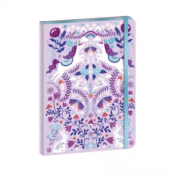 Caiet Janod Unicorn Dreamland cu bandă elastică, 6+