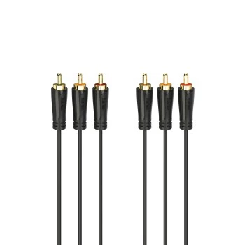 Cablu audio/video HAMA 3x RCA la 3x RCA 3 m, conectori aurii