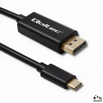 Cablu Qoltec USB-C la DisplayPort 1m - 5K 60Hz - negru