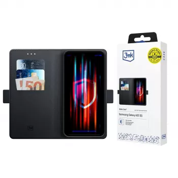 Husă tip portofel 3MK pentru Samsung Galaxy A57 (neagră)