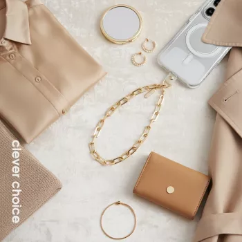 Crong Phone Charm șnur cu ancora auriu