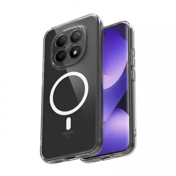 Husă magnetică Crong Hybrid Clear MagSafe pentru Xiaomi Redmi Note 15 Pro+ 5G (transparentă)