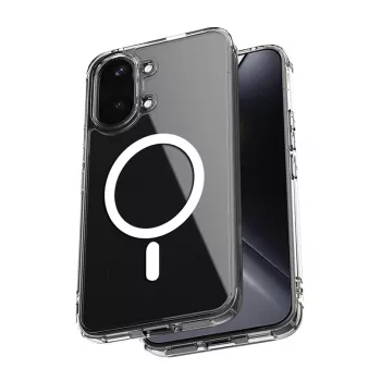 Husă magnetică Crong Hybrid Clear pentru Xiaomi POCO X8 Pro Max 5G, transparentă, compatibilă MagSafe
