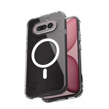 Husă magnetică Crong Hybrid Clear pentru Nothing Phone 4a, compatibilă MagSafe, transparentă