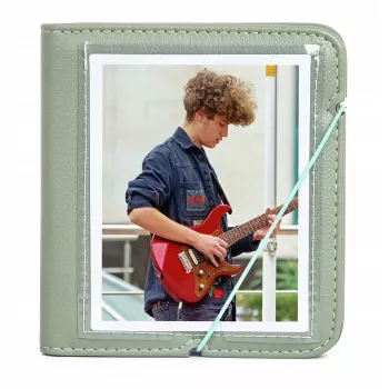LOVEINSTANT Photo Album for 28 Photos Compatible with Fuji Instax Wide, Square, Polaroid 600, SX-70, Now - Green