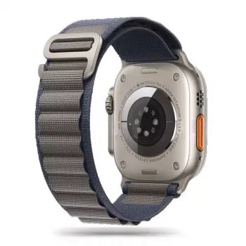TECH-PROTECT Nylon Pro curea Apple Watch pentru Series 6/7/8/9/10/SE/Ultra 1/2 (44/45/46/49 mm) bleumarin/gri