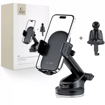 TECH-PROTECT V7 suport auto universal pentru bord și grilă negru