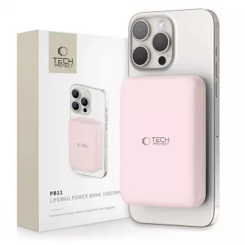 Baterie externă MagSafe TECH-PROTECT PB11 LIFEMAG 10000mAh roz