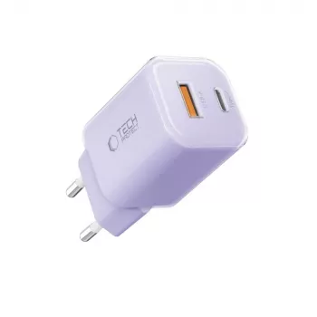 Încărcător de rețea cu 2 porturi TECH-PROTECT NCM33 PD 33W / QC3.0 Baby Purple