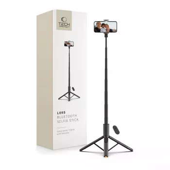Tech-Protect L09S selfie stick și trepied negru